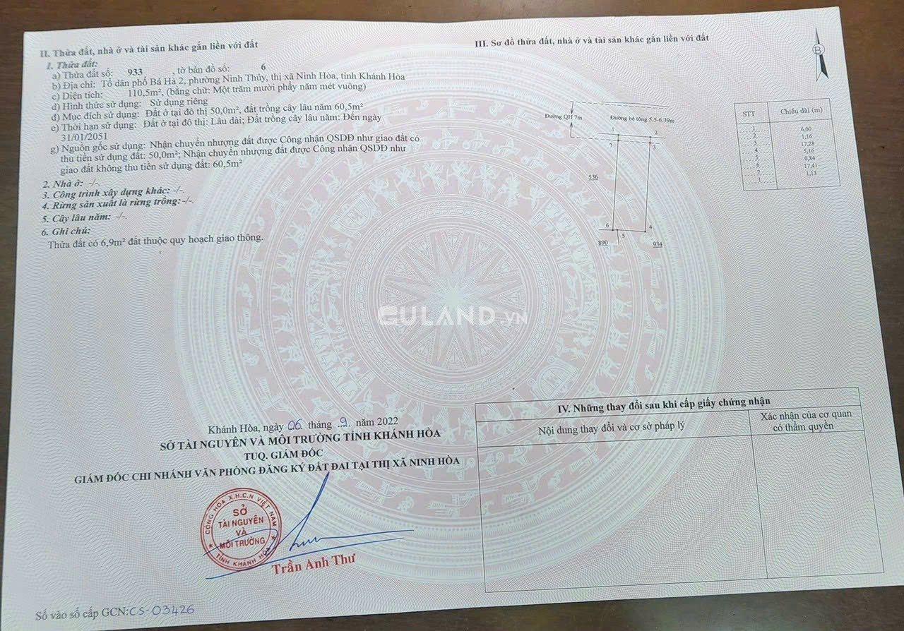 TDP Bá Hà 2, Ninh Thủy, 6x18, 50tc, bê tông 7m