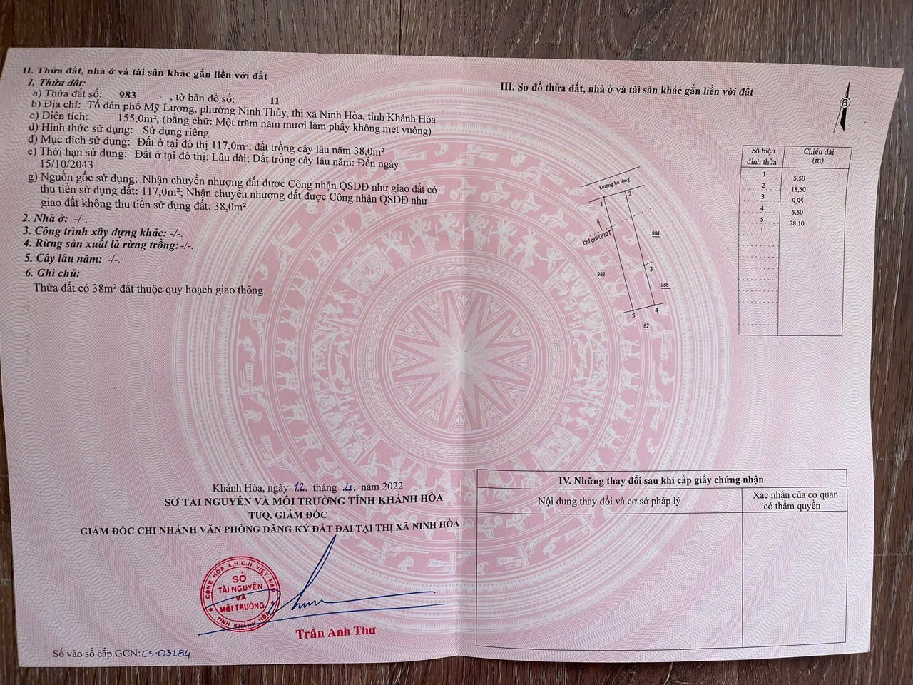Cần bán lô đất Phường Ninh Thủy