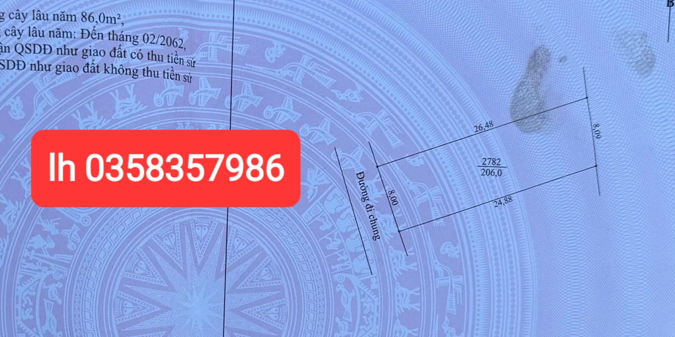 Bán đất 206m² ngang 8.09m giá 1.85 tỷ Phường Phổ Yên