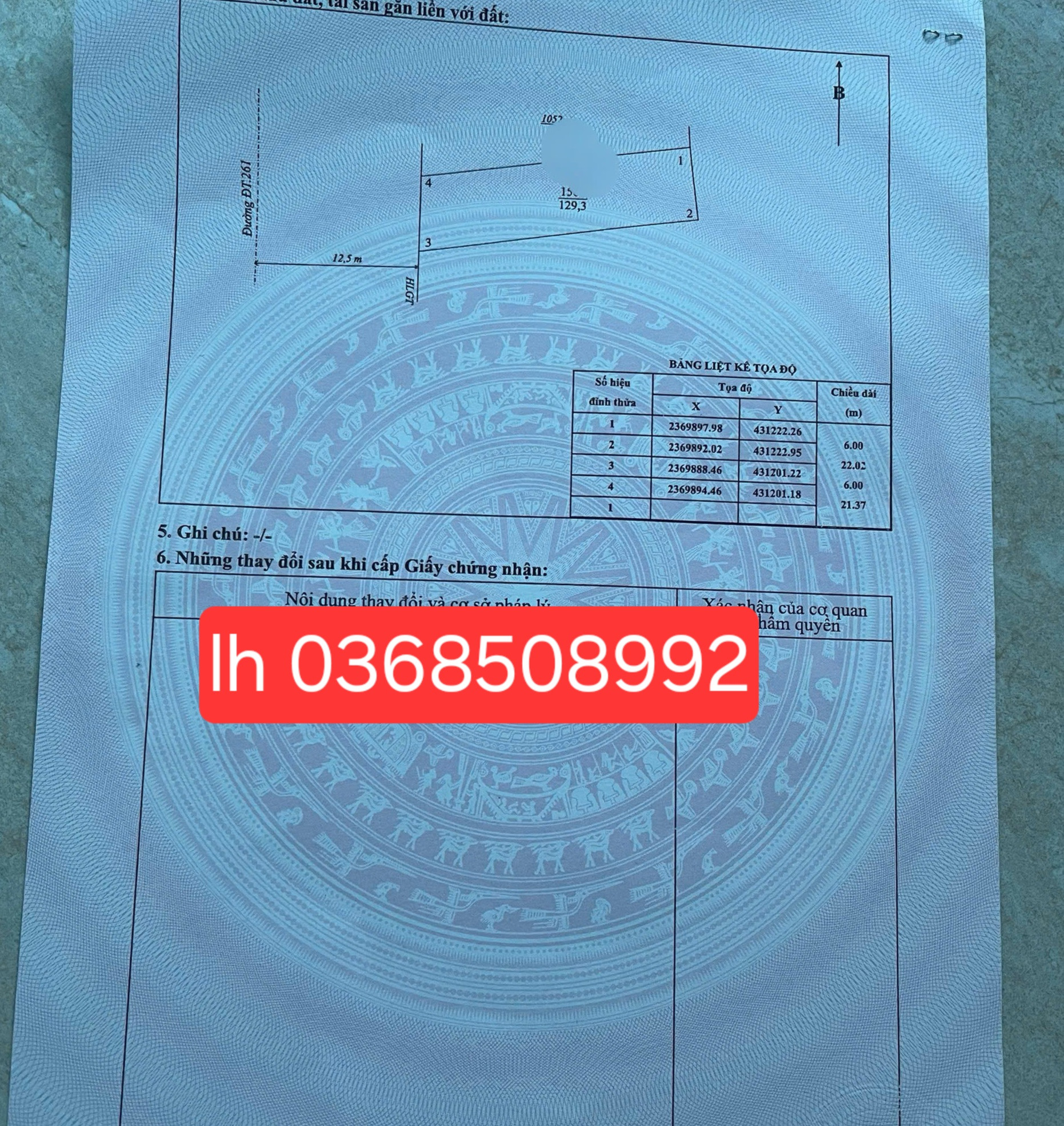 Bán đất 129,3m² ngang 6m giá 1.75 tỷ Phường Phổ Yên