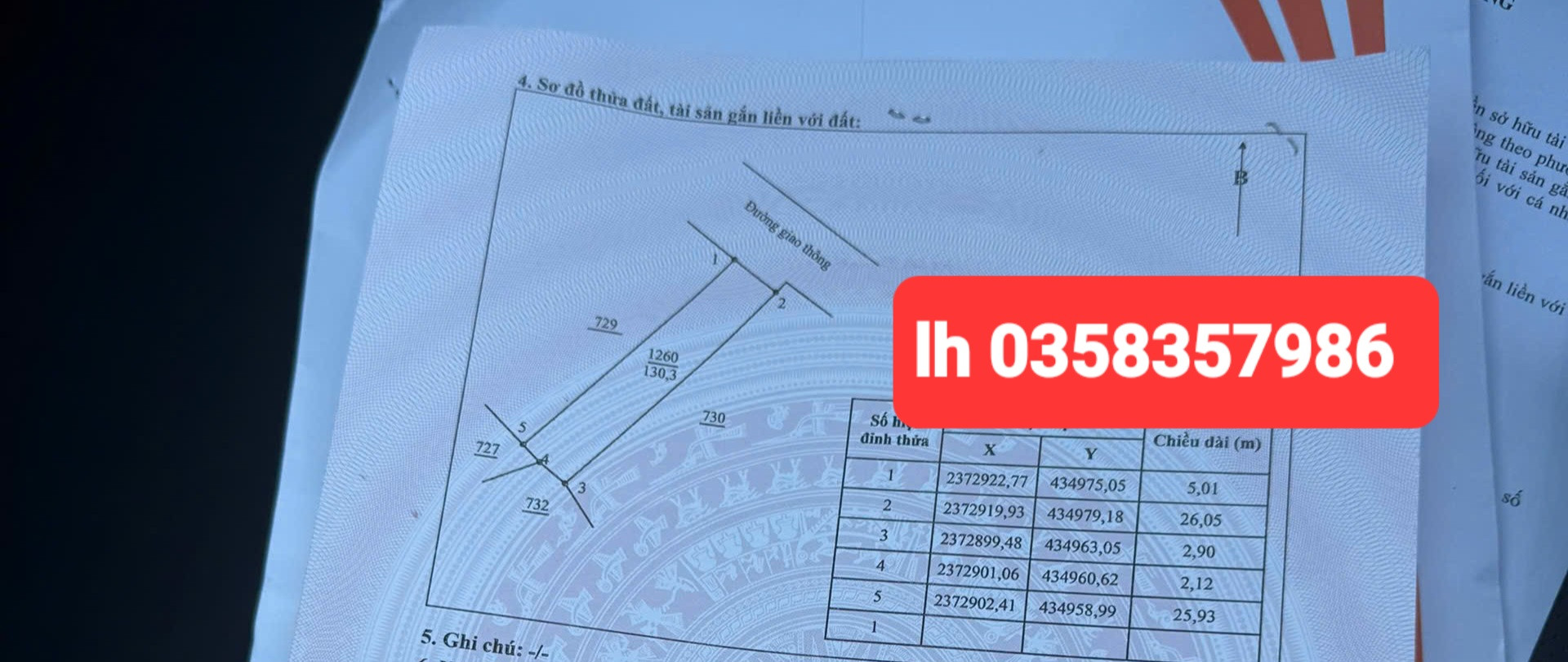 Bán đất 130.3m² ngang 5.01m giá 870 triệu Phường Phổ Yên