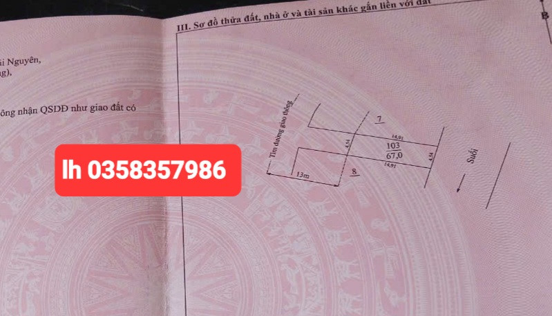 Bán đất 67m² ngang 4.54m giá 2.35 tỷ Phường Phổ Yên
