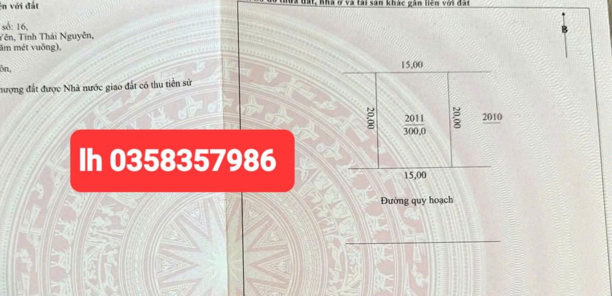 Bán đất 300m² ngang 15m giá 4.5 tỷ Phường Phổ Yên