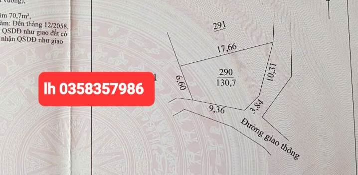 Bán đất 130.7m² ngang 14.15m giá 870 triệu Phường Phổ Yên