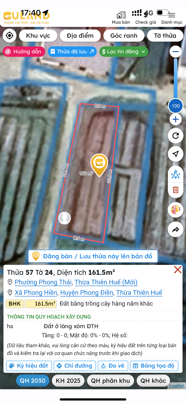 Bán đất 161.5m² Phường Phong Thái