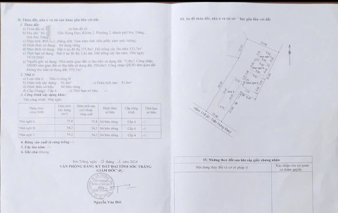Bán nhà trọ hẻm 118 Trần Hưng Đạo 811.9m² ngang 10.46m giá 5.2 tỷ Phường Phú Lợi