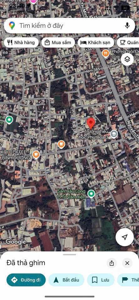 Bán đất PHÚ HÒA 124m² ngang 9m giá 2.7 tỷ Phường Phú Lợi 0815422197