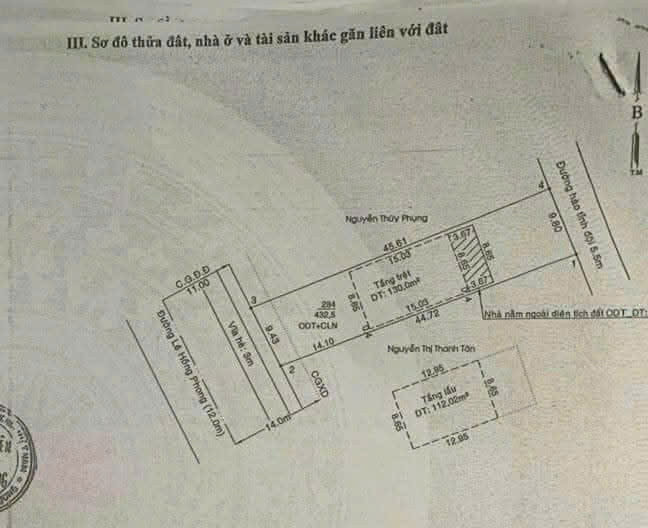 Bán đất MT LÊ HỒNG PHONG 432.5m² ngang 9,43m giá 19 tỷ Phường Phú Lợi: 0815422197