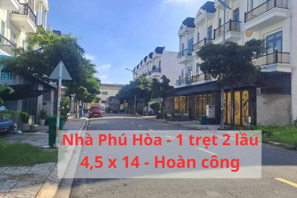 Bán nhà KDC HOÀNG NAM PHÚ HÒA 63m² ngang 4,5m giá 4.25 tỷ Phường Phú Lợi 0815422197