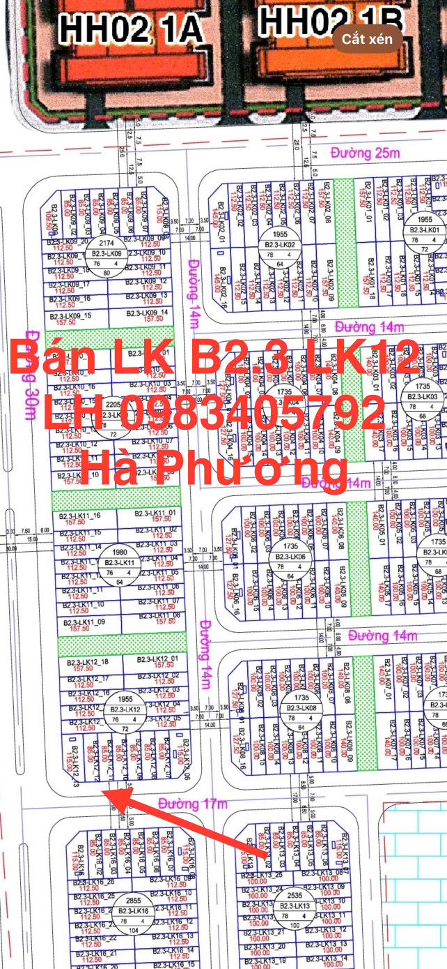 Bán liền kề B2.3 LK12-12 KĐT Thanh Hà Cienco5