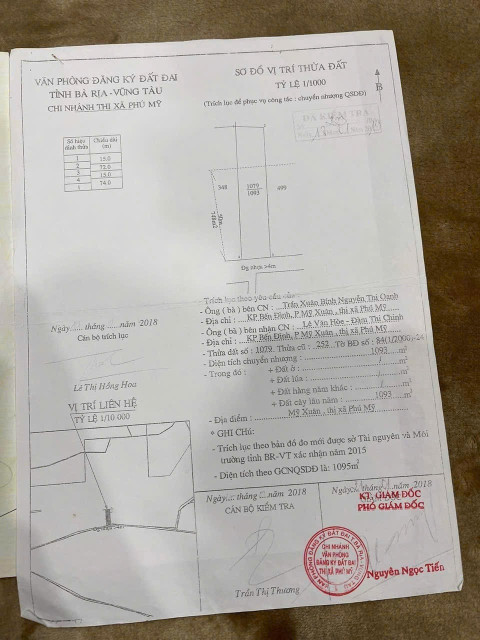 Bán đất 1174,6m² ngang 15m giá 4.5 tỷ Phường Phú Mỹ
