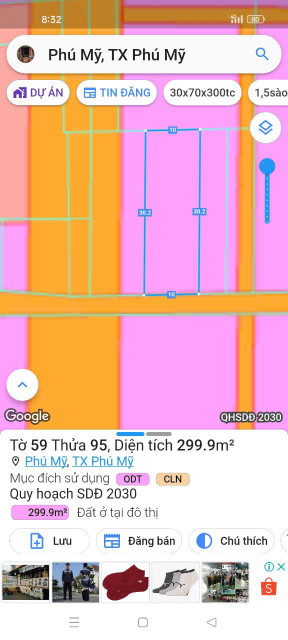 Bán đất 300m² ngang 10m giá 3.5 tỷ Phường Phú Mỹ