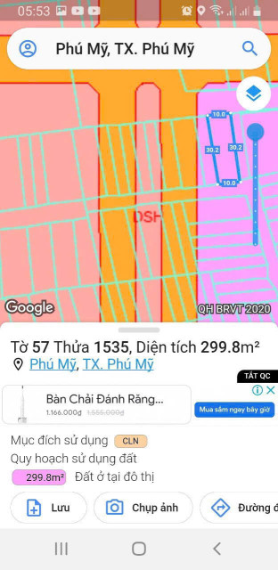 Bán đất 299.8m² ngang 10m giá 3 tỷ Phường Phú Mỹ