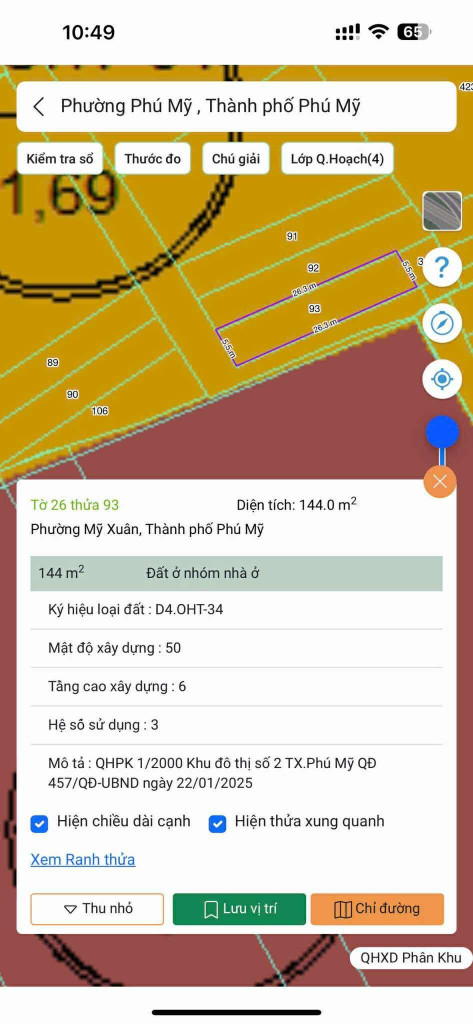 Bán đất 143.5m² ngang 5.5m giá 1.7 tỷ Phường Phú Mỹ