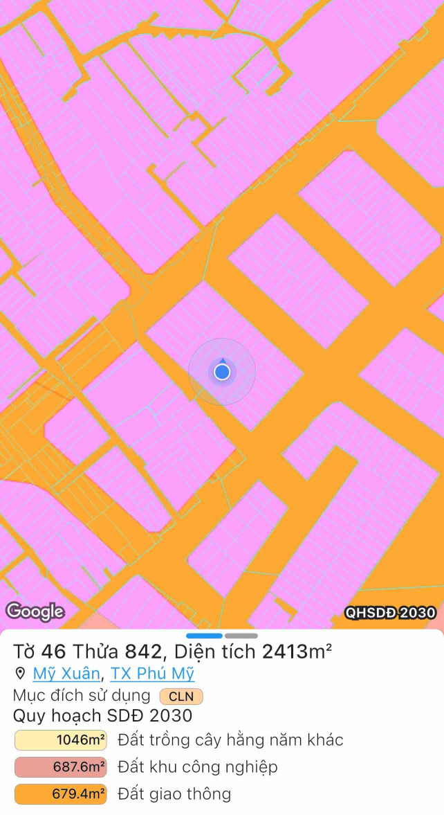 Bán đất 2465m² ngang 15.9m giá 7.4 tỷ Phường Phú Mỹ