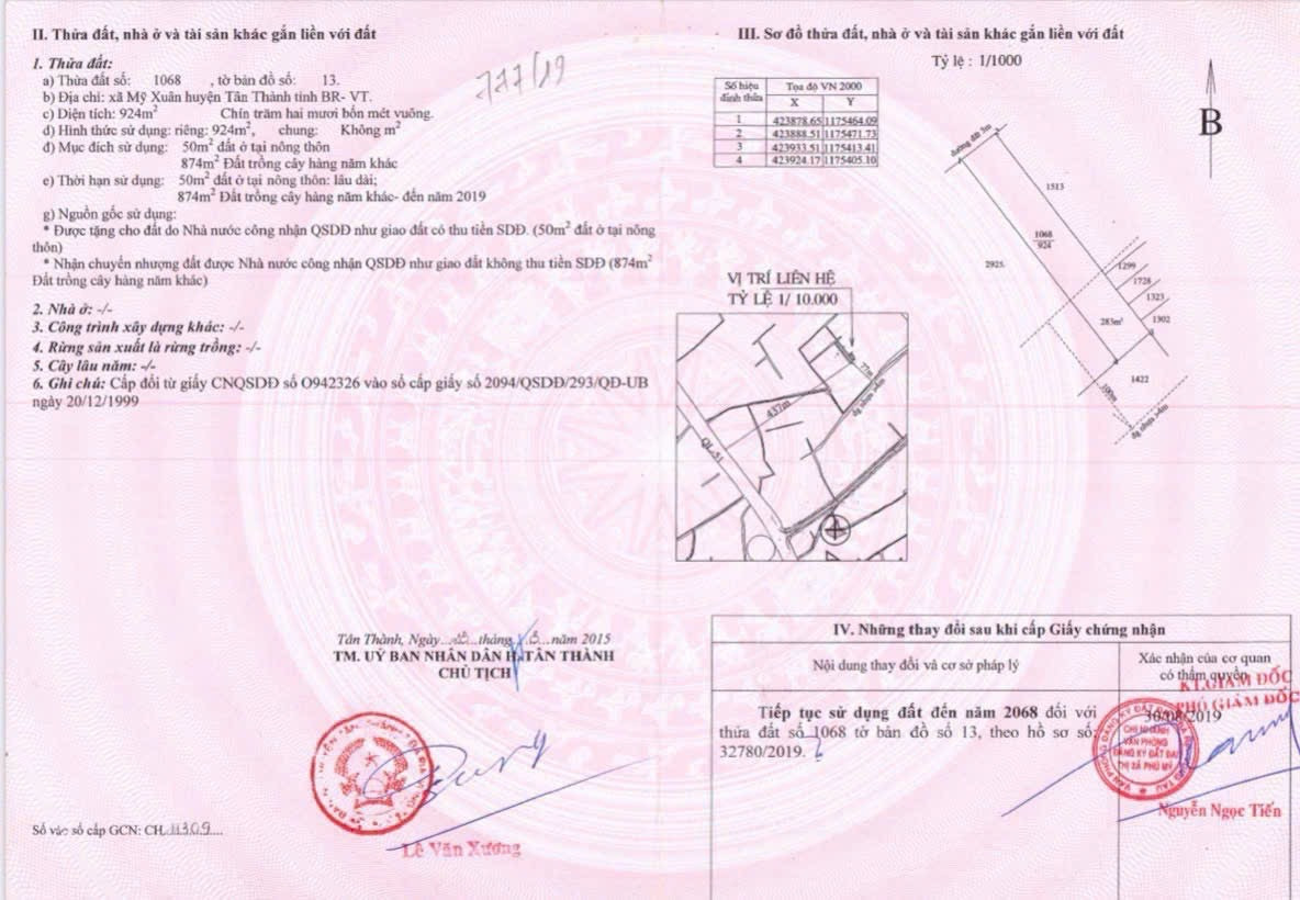 Bán đất 924m² ngang 12,5m giá 5.5 tỷ Phường Phú Mỹ