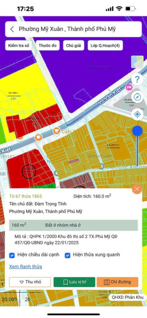 Bán đất 160m² ngang 5m giá 1.65 tỷ Phường Phú Mỹ