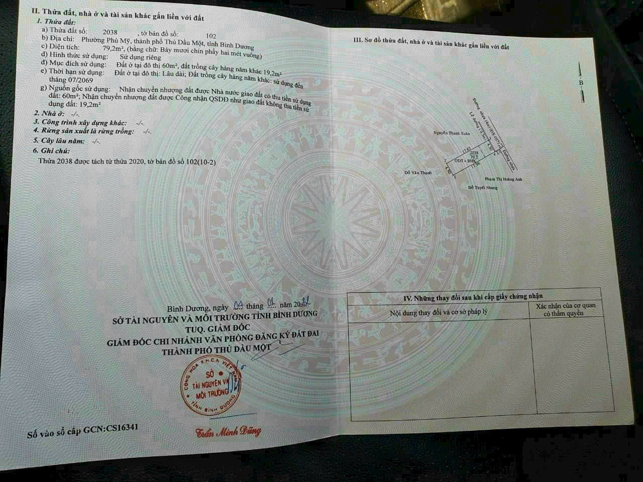 Chủ cần bán lô đất Phú Mỹ