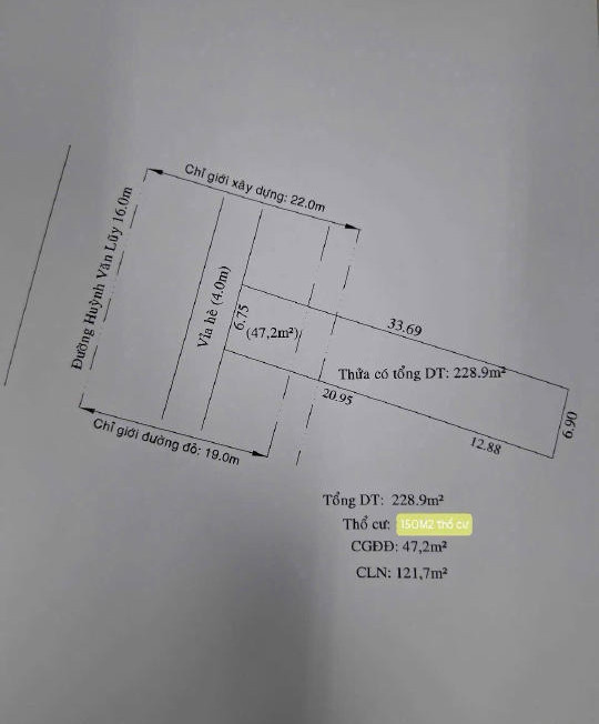 Bán đất 228m² 10.9 tỷ tại Phường Phú Mỹ Thành phố Thủ Dầu Một