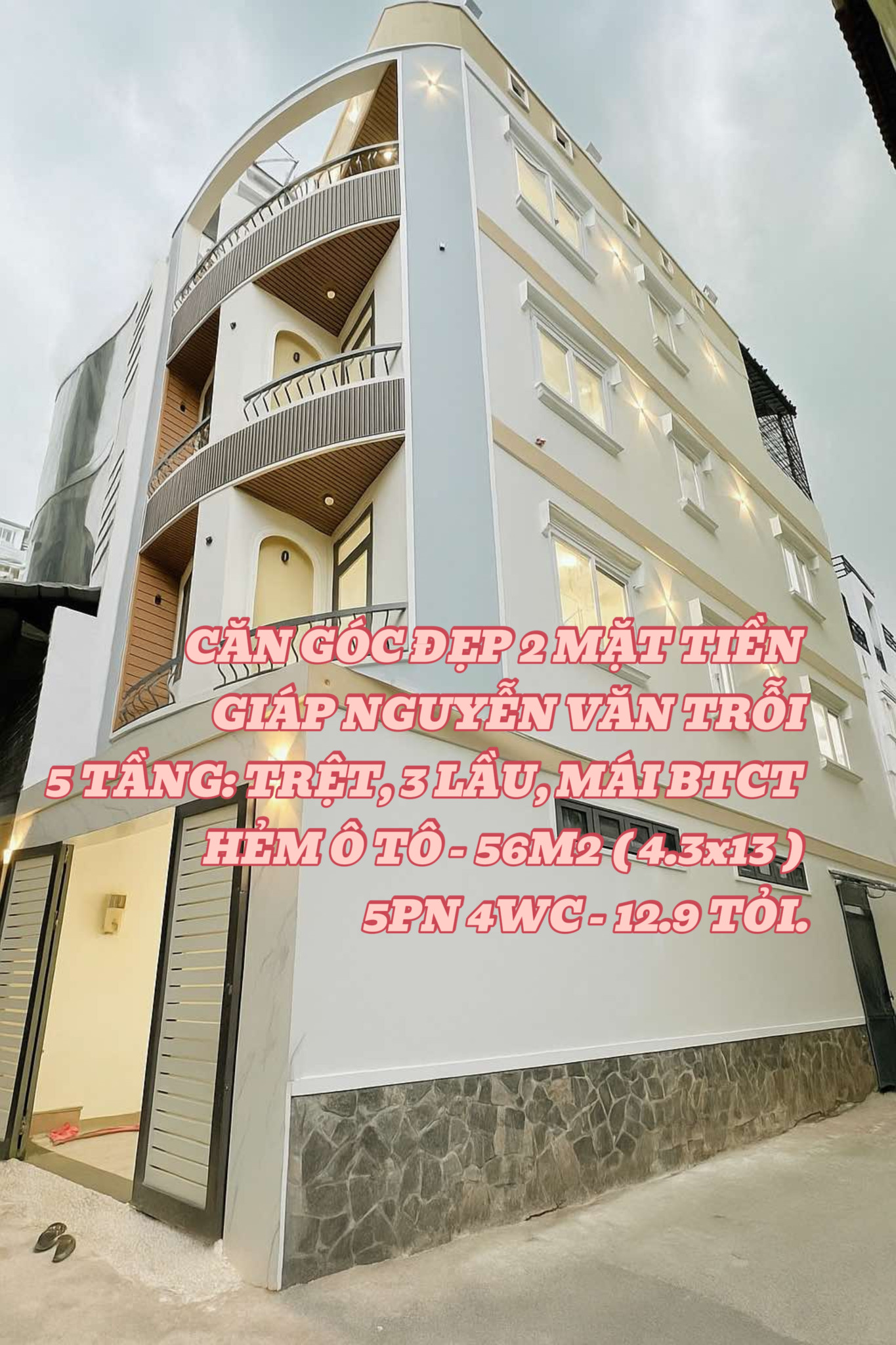 NHÀ ĐẸP NGUYỄN ĐÌNH CHÍNH PHÚ NHUẬN - HẺM Ô TÔ - TRỆT 3 LẦU 5 PN 56m² -12.9 TỶ