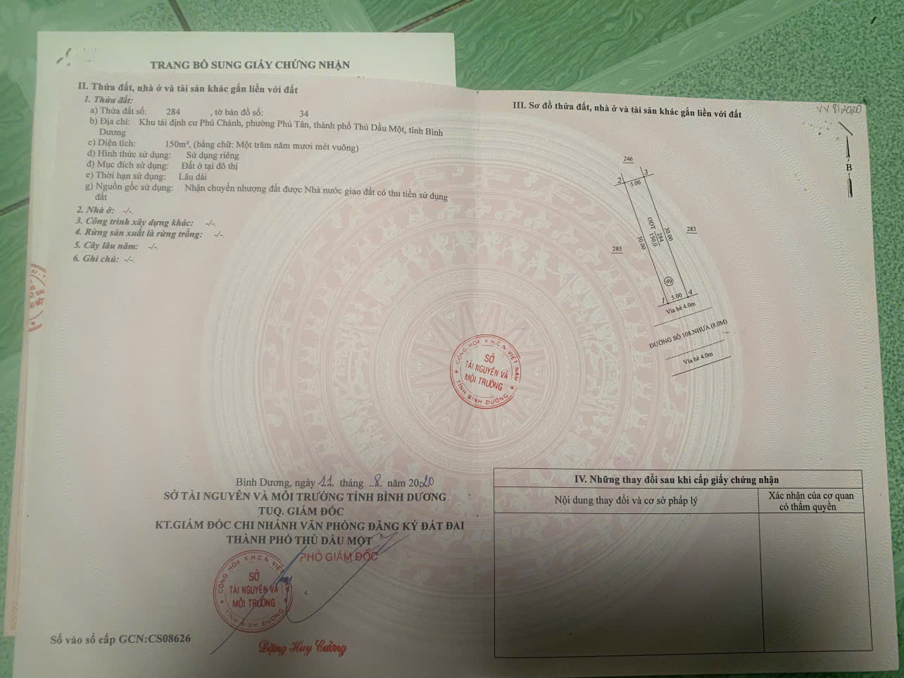 Bán 2 lô đất sổ rời mỗi lô 5 x 30 Phú Tân TDM Bình Dương.Giá 2.3 tỷ một lô