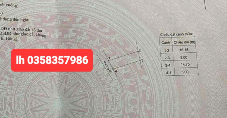 Bán đất 76.7m² ngang 5m giá 2.35 tỷ Phường Phúc Yên