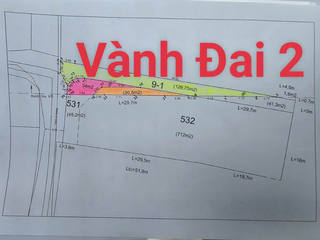 BDS HVL BÁN MTKD VÀNH ĐAI 2 19x52m  có HĐ 70 triệu sẵn chỉ 75 tỷ