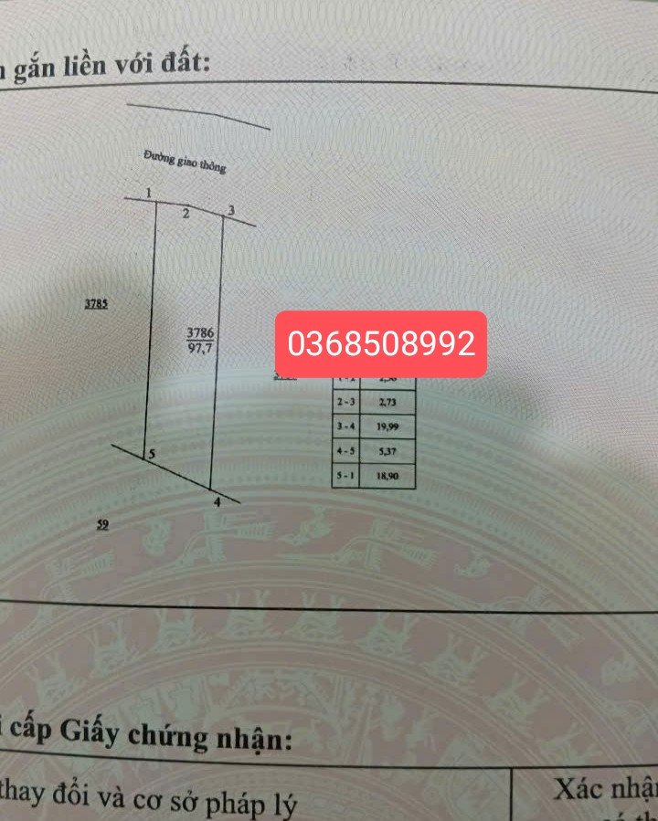 Bán đất 97,7m² ngang 5,3m giá 1.48 tỷ Phường Quyết Thắng