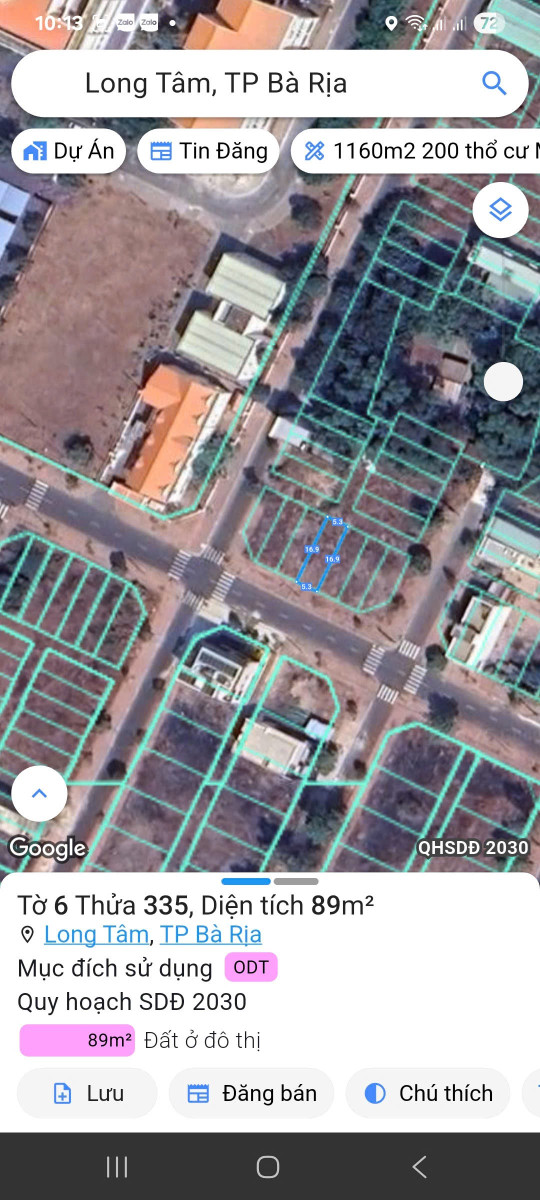 Bán đất 89m² ngang 5.3m giá 2.2 tỷ Phường Tam Long