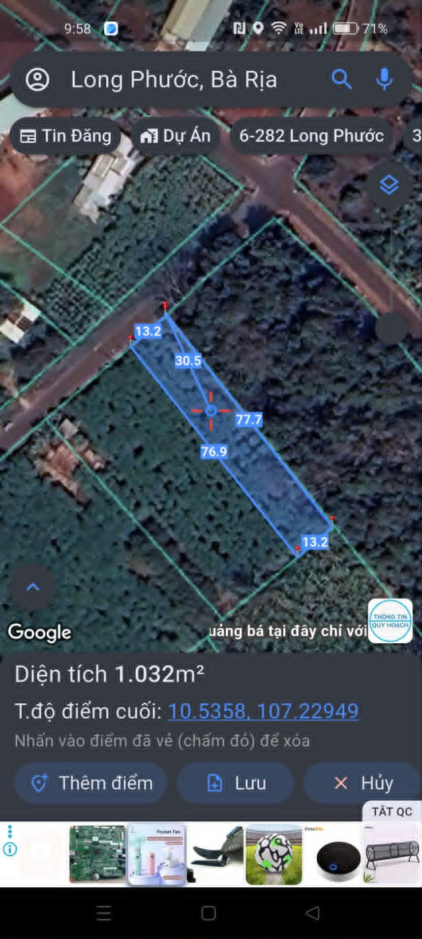 Bán đất 1090.9m² ngang 13.2m giá 2.78 tỷ tại Phường Tam Long