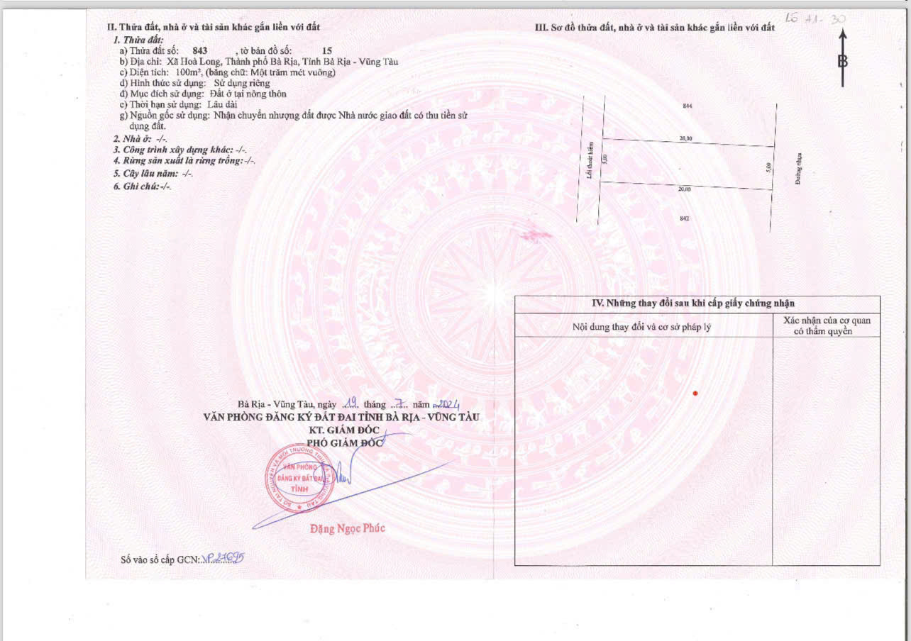 Bán đất 100m² ngang 5m giá 1.87 tỷ Phường Tam Long
