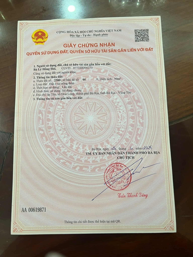 Bán đất 208m² ngang 8m giá 5.65 tỷ Phường Tam Long