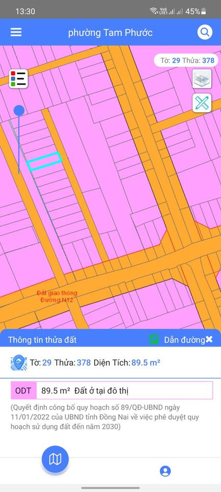 Bán đất 90m² ngang 5m giá 1.2 tỷ tại Phường Tam Phước