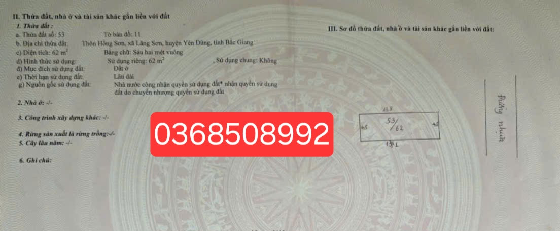 Bán đất 62m² ngang 4,8m giá 2.1 tỷ Phường Tân An