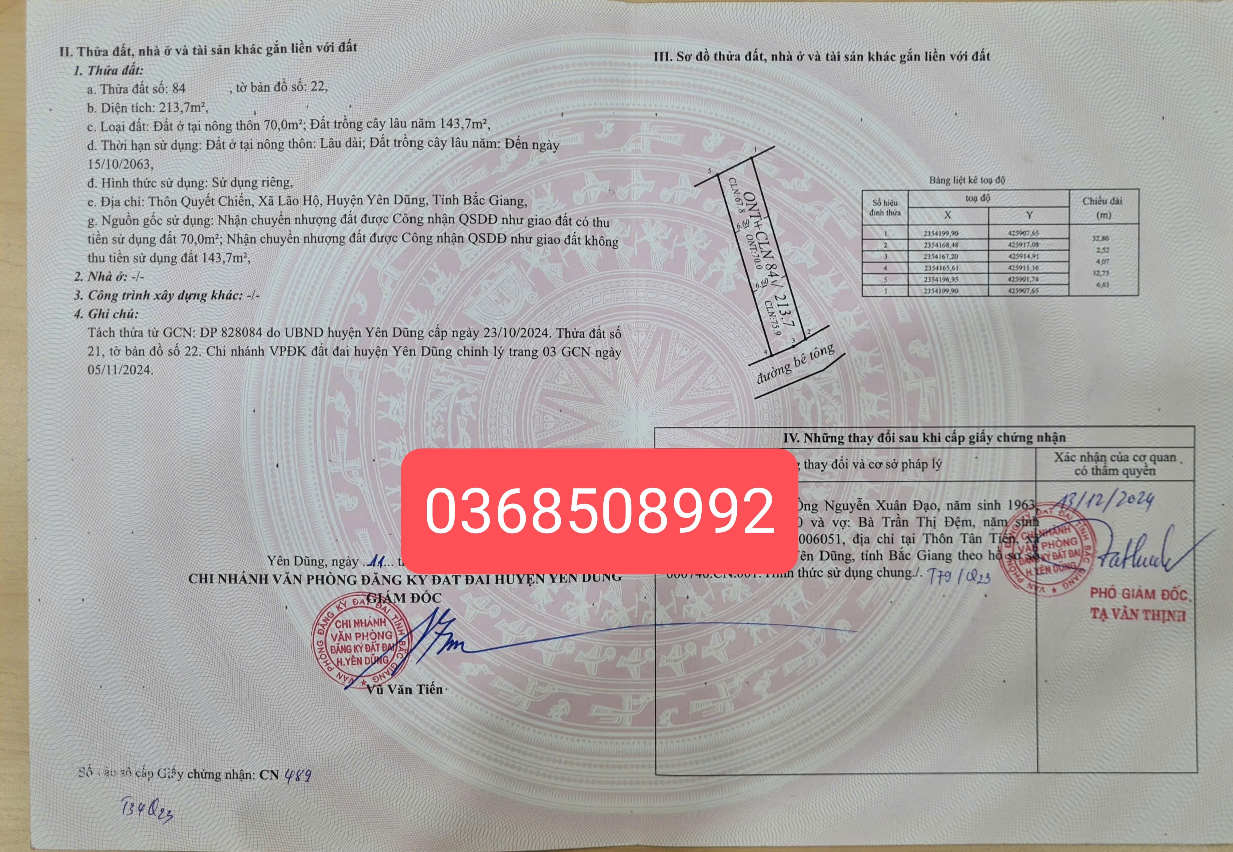 Bán đất 213m² ngang 6,6m giá 1.65 tỷ Phường Tân An