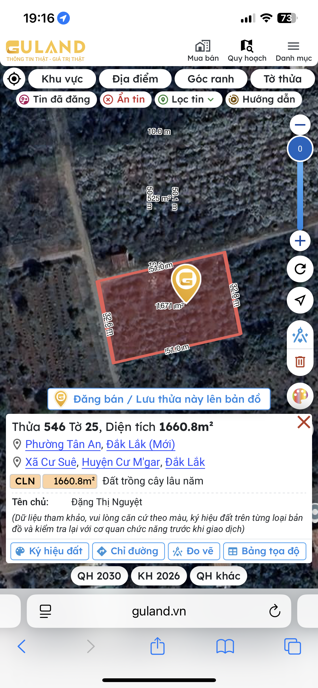 Bán đất 1660.8m² ngang 51m giá 3.25 tỷ tại Phường Tân An