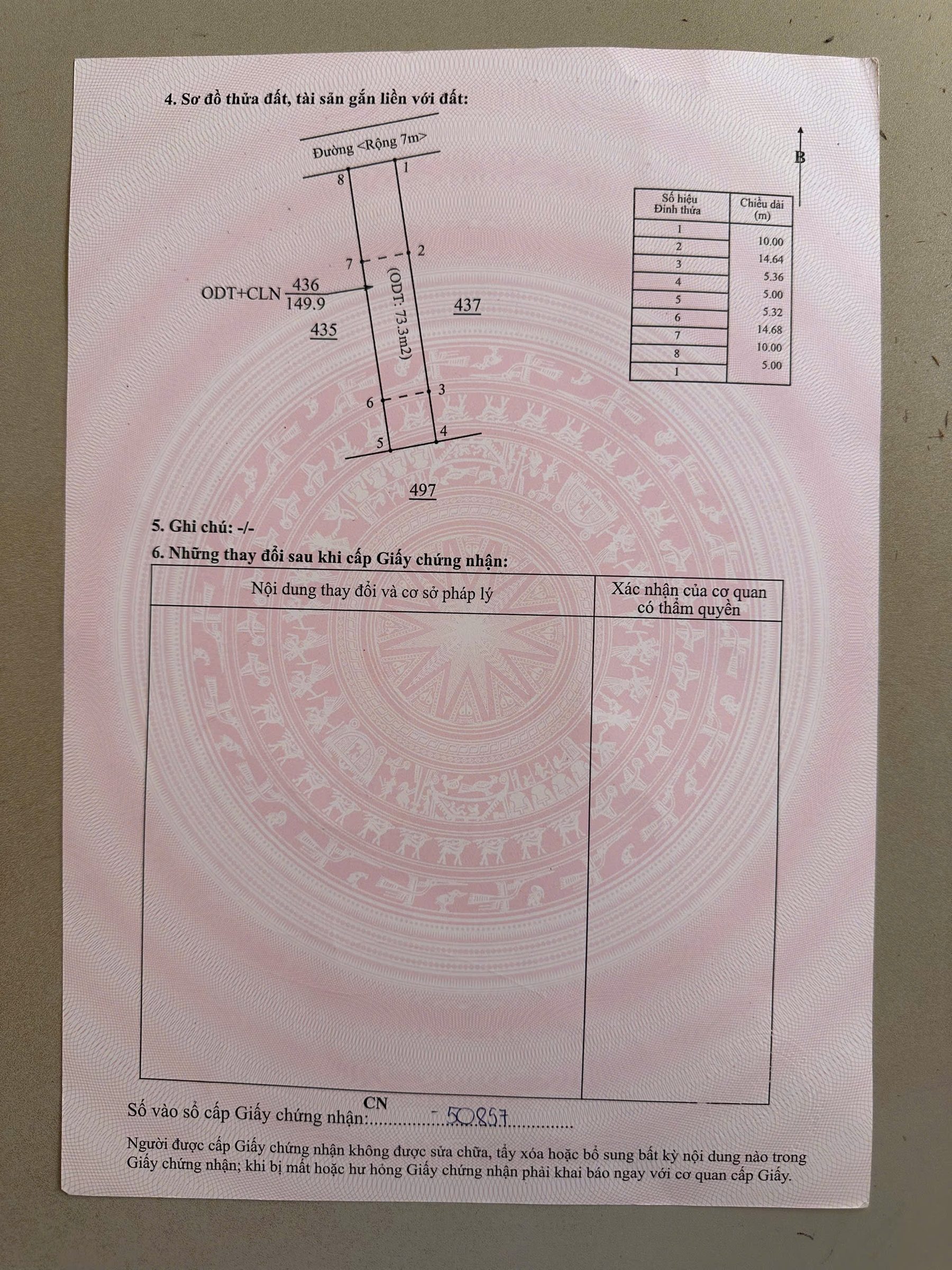 Bán đất 149.9m² có sẵn 73.5m² thổ cư ngang 5m giá 1.5 tỷ tại Phường Tân An