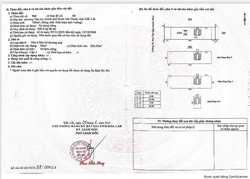 Bán nhà 97.6m² 6.3 tỷ tại Phường Tân An Thành phố Buôn Ma Thuột