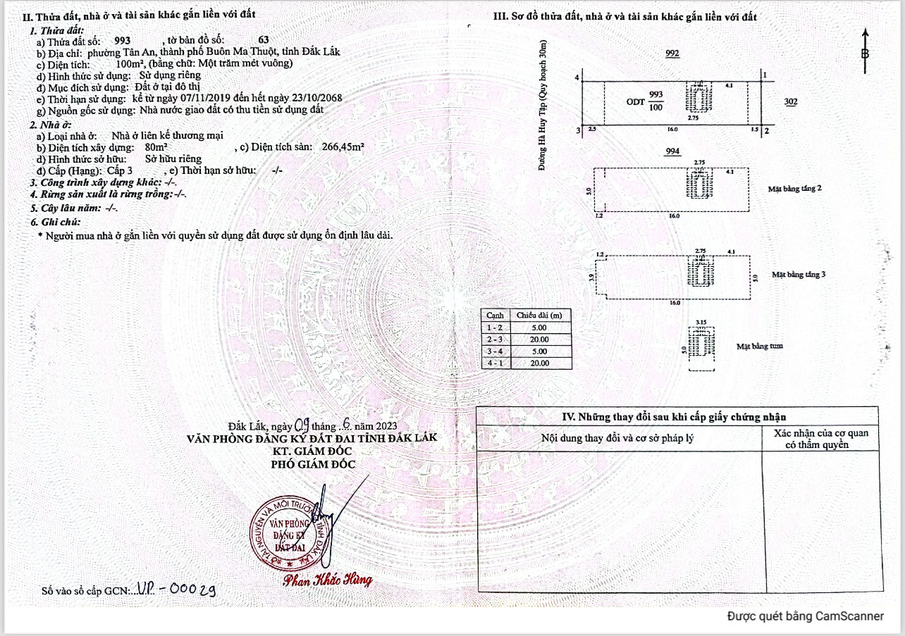 Bán nhà 100m² 7.2 tỷ tại Phường Tân An Thành phố Buôn Ma Thuột