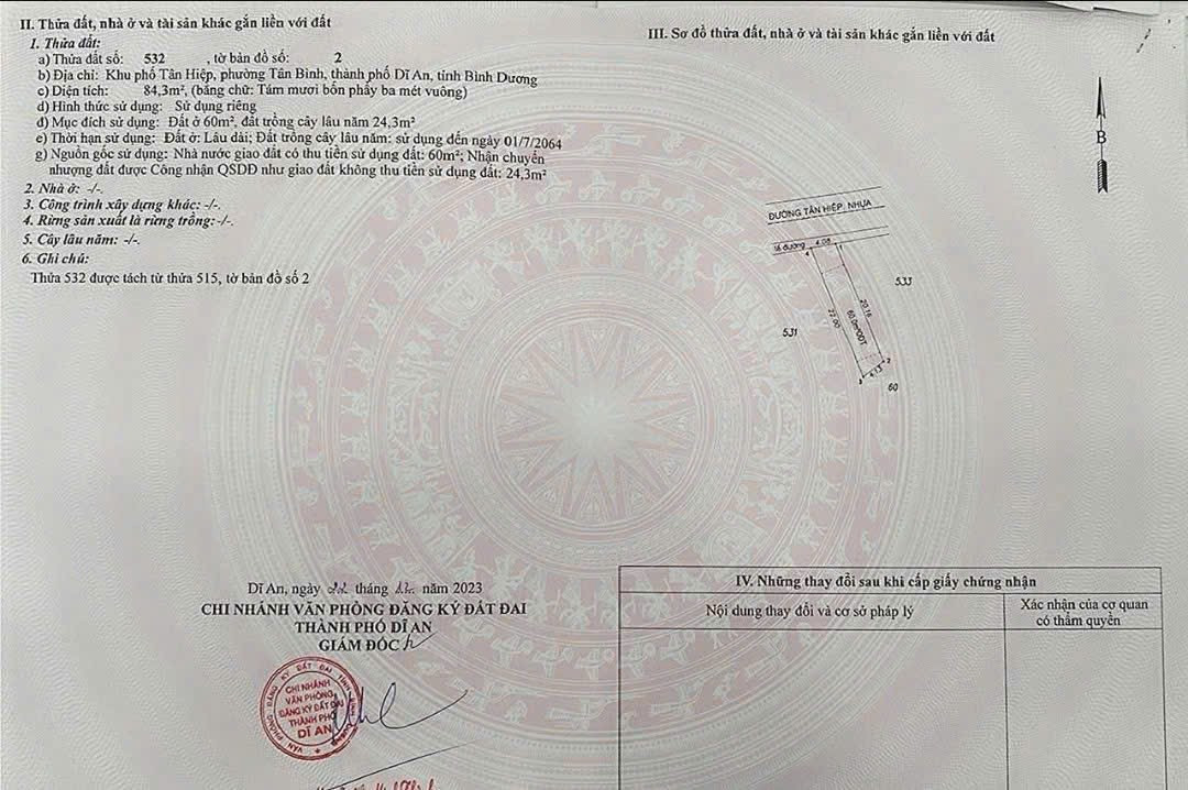 Bán đất tân bình, dĩ an