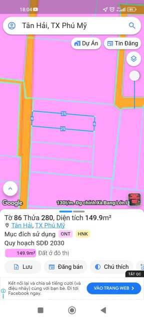Bán đất 150m² ngang 6m giá 1.55 tỷ Phường Tân Hải