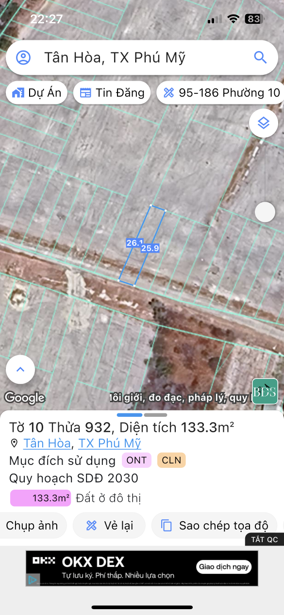 Bán đất 129m² ngang 5m giá 1.42 tỷ Phường Tân Hải