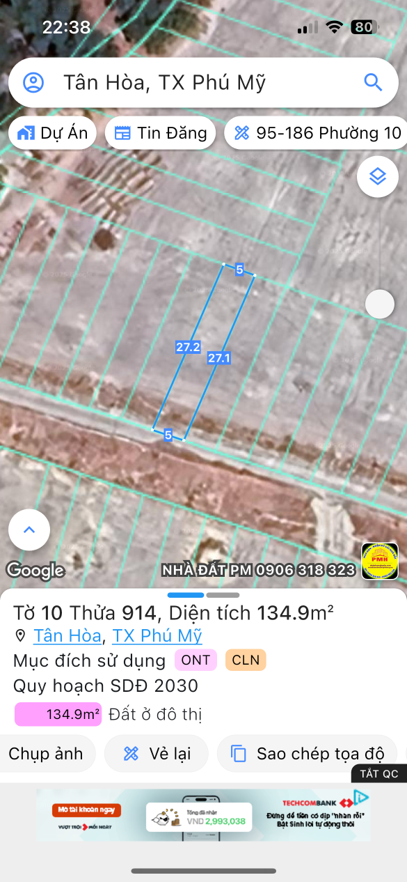 Bán đất 135m² ngang 5m giá 1.49 tỷ Phường Tân Hải