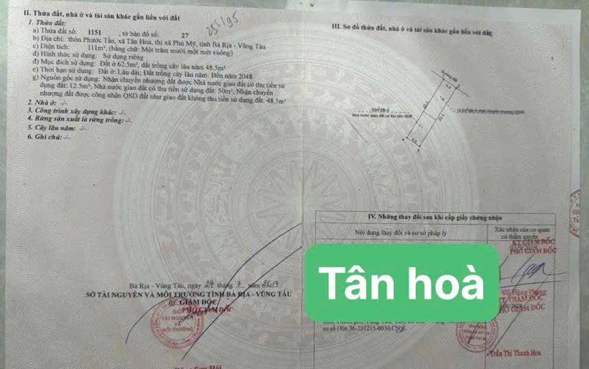 Bán đất 112m² ngang 5.0m giá 1.3 tỷ Phường Tân Hải