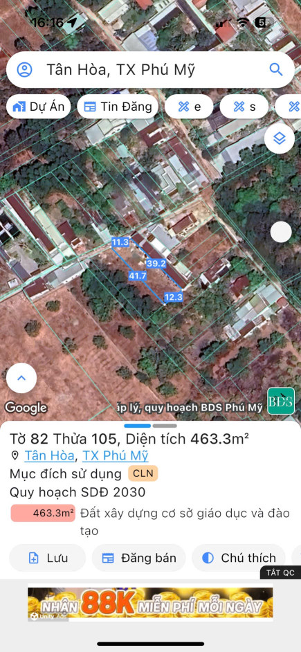Bán đất 467.8m² ngang 11m giá 750 triệu Phường Tân Hải