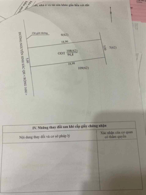 Bán đất 94.8m² ngang 5m giá 1.6 tỷ Phường Tân Lập