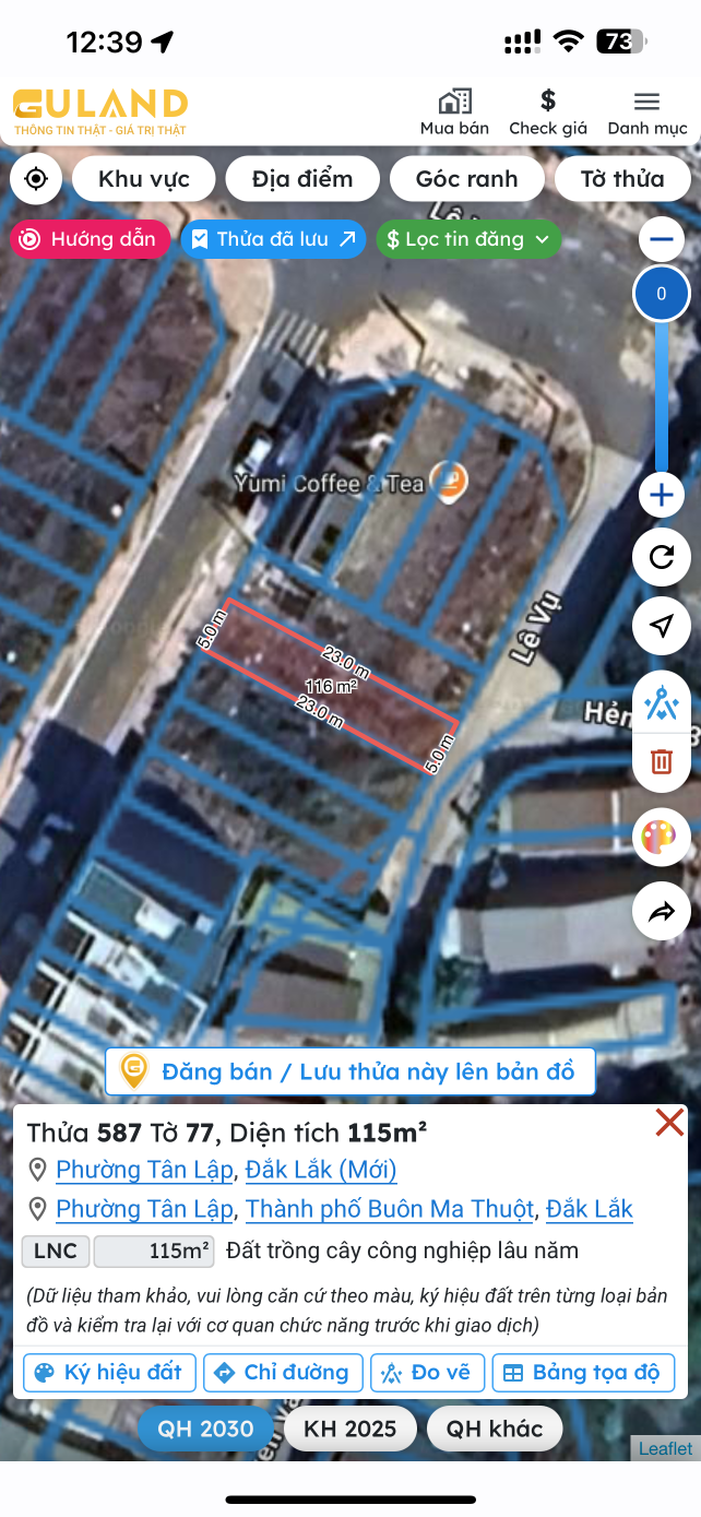 Bán đất 115m² ngang 5m giá 5.2 tỷ Phường Tân Lập