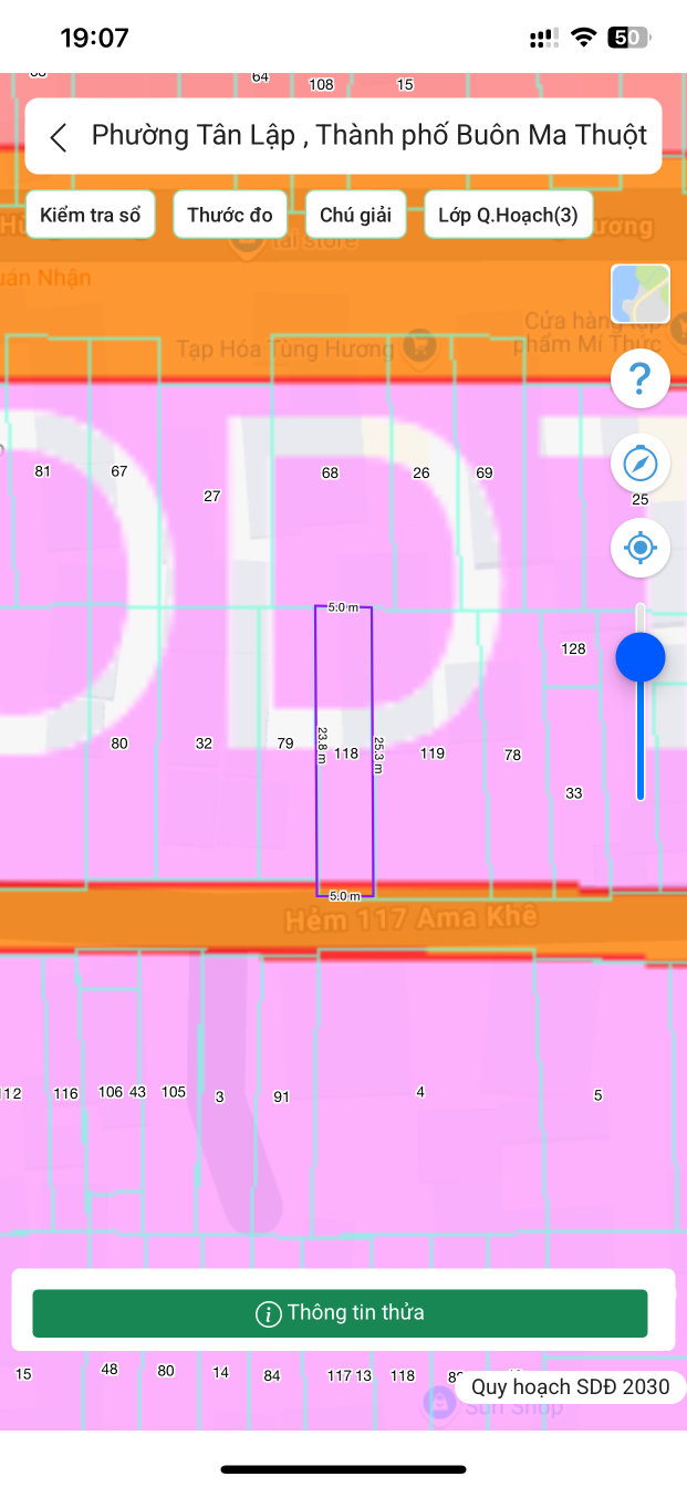 . ĐẤT 5x25 THỔ CƯ FULL – HẺM 117 AMA KHÊ – ĐƯỜNG NHỰA – GIÁ 2 TỶ 9XX