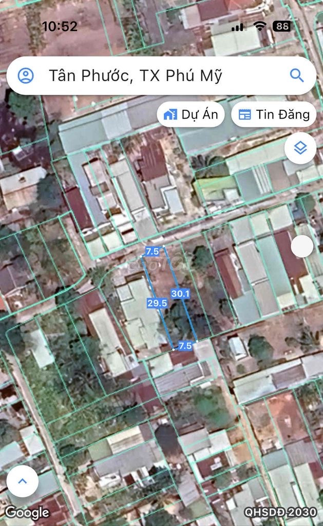 Bán đất 222m² ngang 7.5m giá 3.5 tỷ Phường Tân Phước