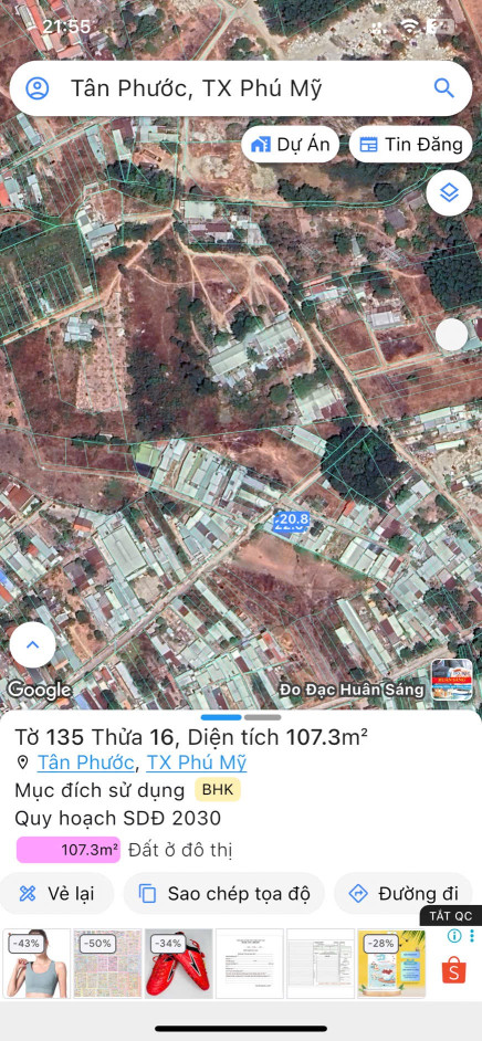 Bán đất 107.3m² ngang 5m giá 1.49 tỷ Phường Tân Phước